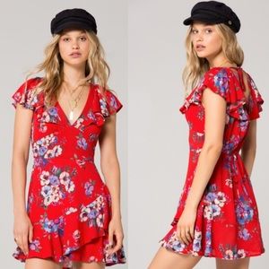 Floral Print Ruffled Dress